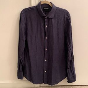 Bonobos Navy Blue Linen Button-up Shirt
